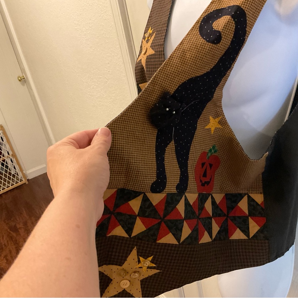 Halloween Themed Patchwork Vest - image 2